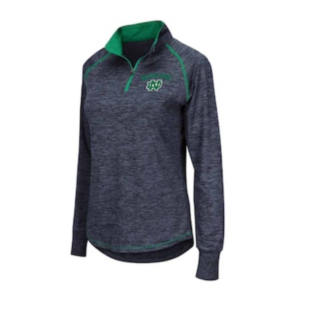 Womens Colloseum Navy Notre Dame 1/4 Zip